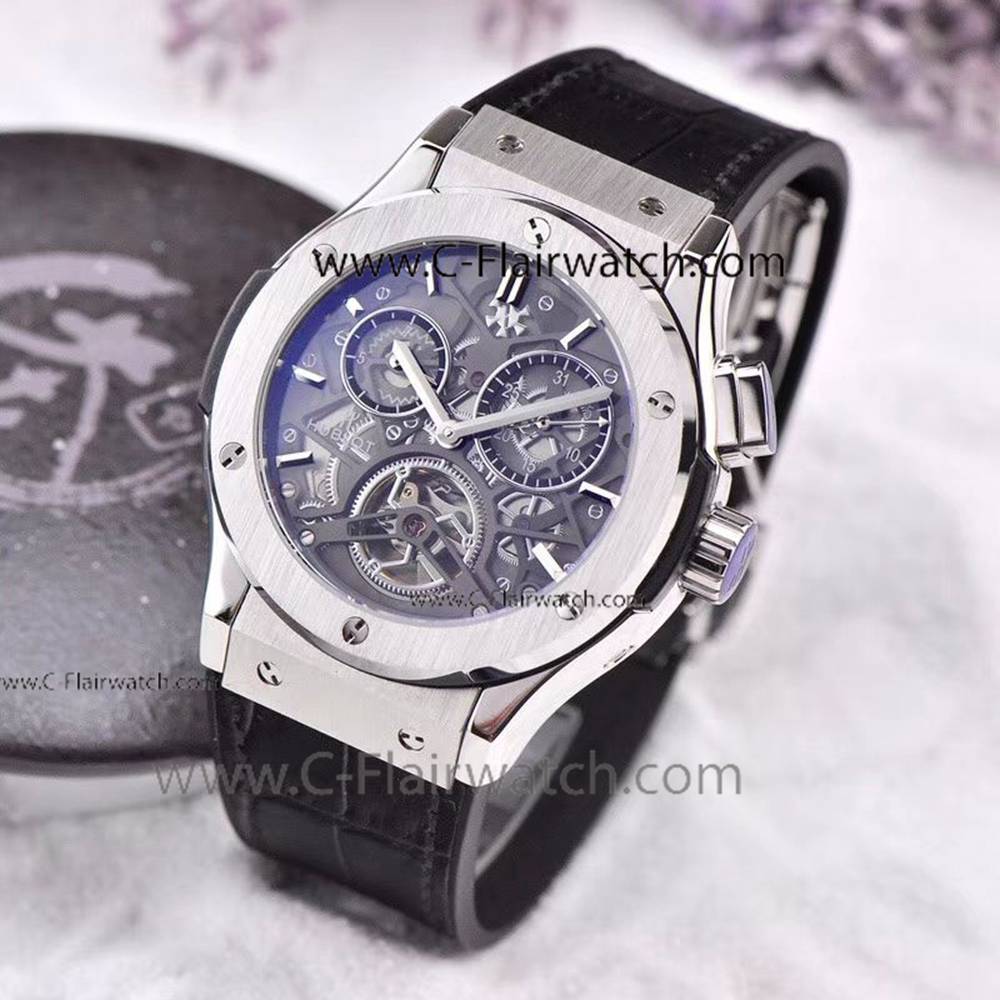 Hublot Classic Fusion 45mm Skeleton Tourbillon Watch Black Dial